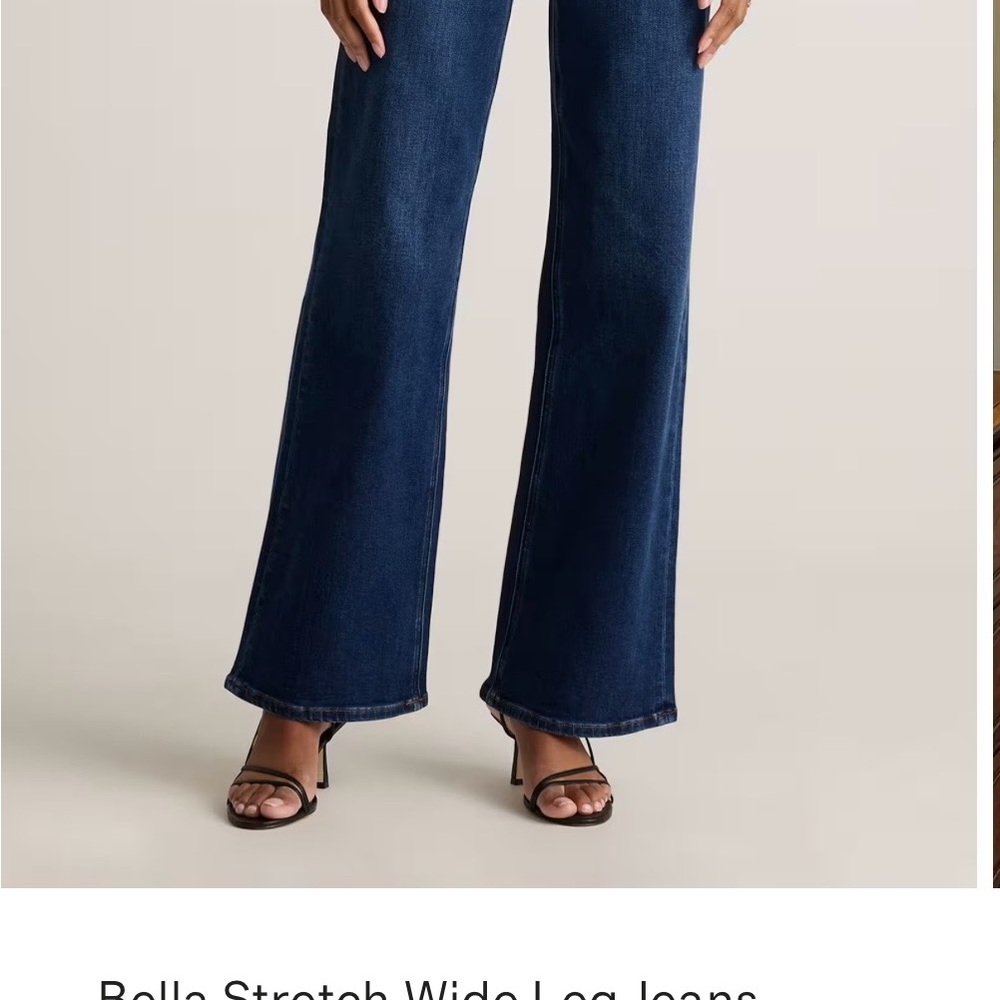 Quince Bella Stretch Dark Blue Wide Leg Jeans